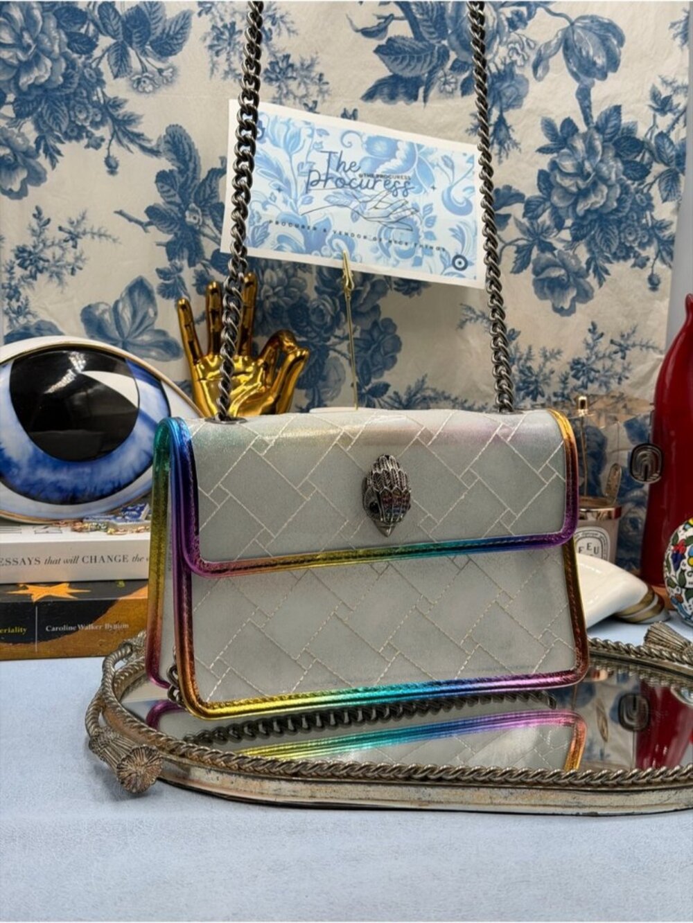 🆕 KURT GEIGER LONDON 🧿 NWOT Vinyl Medium Kensington Convertible Crossbody Bag